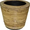 Rotan Drypot Streep plantenmand grijs 32x23cm
