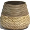 Rotan Lombok plantenmand 27x33cm grijs
