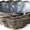 Rotan plantenmand antiek grijs 30x12cm