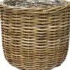 Rotan plantenmand grijs 43x43x40cm