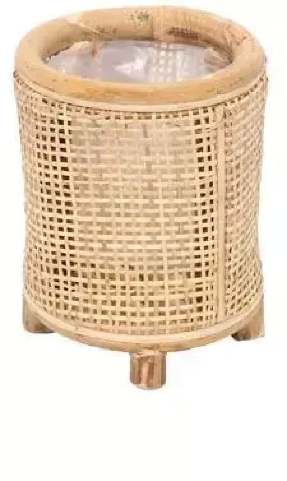 Rotan Webbing plantenmand 14x14x16cm