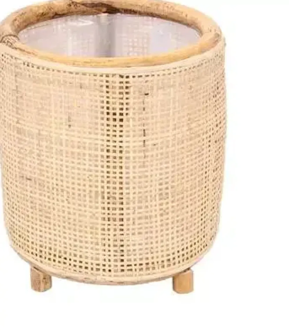 Rotan Webbing plantenmand 22x22x24cm