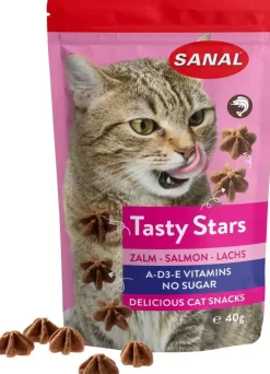 Sanal Tasty Stars voor de kat zalm 40 gram