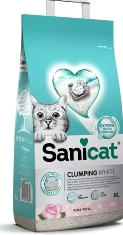 Sanicat White rose petal kattenbakvulling 8l