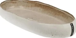 ScentChips schaal voor kaarsenzand keramiek ovaal 27,5x13x3,5cm clay white