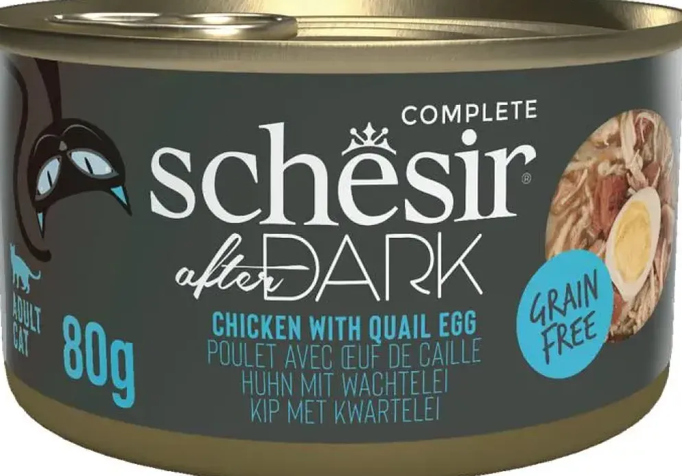 Schesir After Dark met bouillon kip & kwartelei 80g