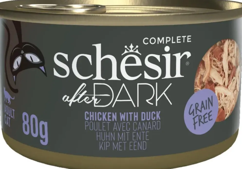 Schesir After Dark met bouillon kip & eend 80g