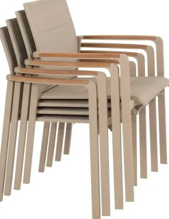 4 Seasons Outdoor stapelbare dining tuinstoel cortina latte