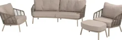 4 Seasons Outdoor stoel-bank loungeset puglia 3-zits latte