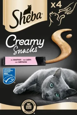 Sheba Creamy Snacks zalm 4st, 48g