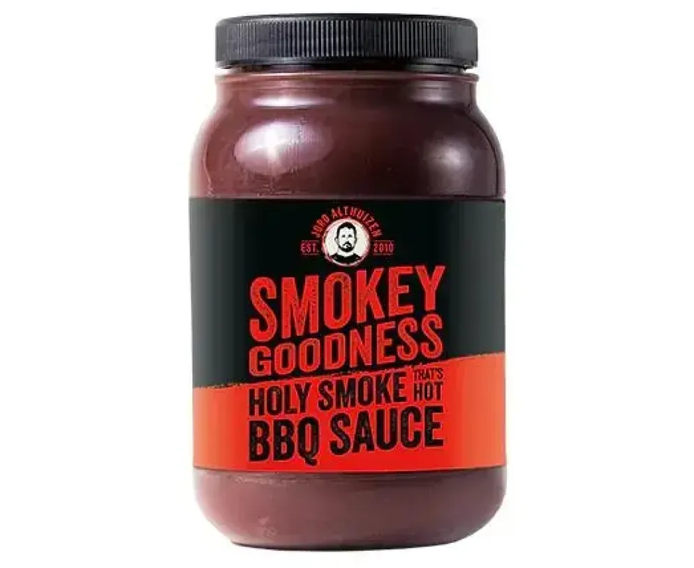 Smokey Goodness Holy smoke hot bbq saus 500 ml