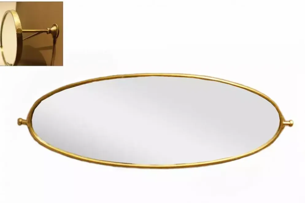 Spiegel ovaal to turn goud metaal 109,5x15x36,5 cm