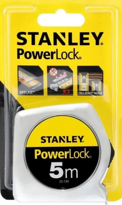 Stanley PowerLock Rolbandmaat – 5 m x 19 mm