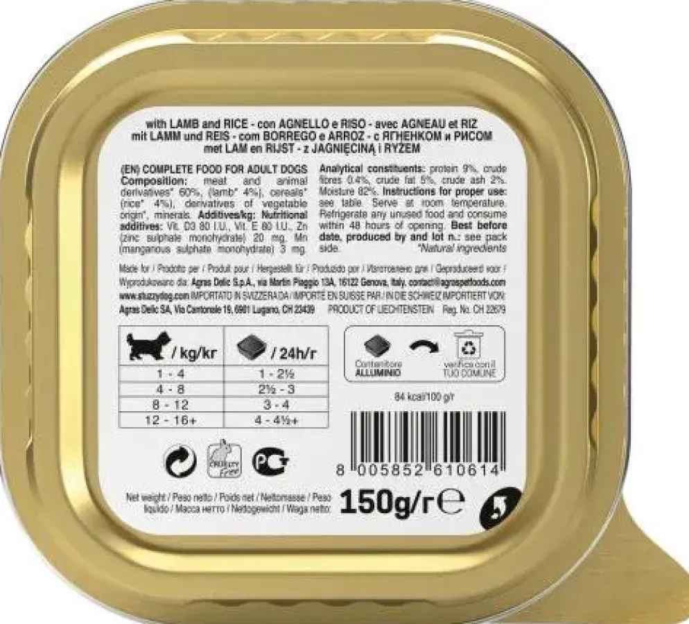 Stuzzy honden paté lam & rijst 150g