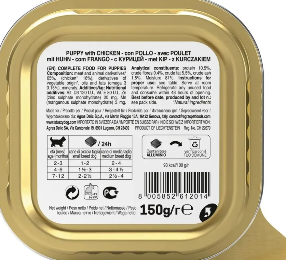 Stuzzy puppy paté kip 150g