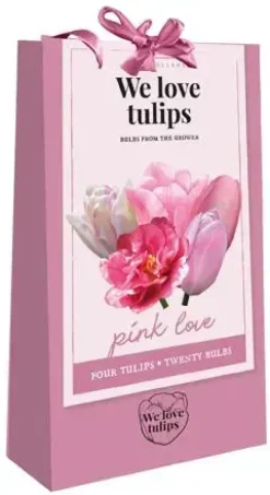Tas We Love Tulips, Pink Love met 20 boembollen