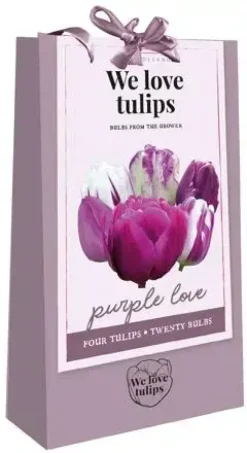 Tas We Love Tulips, Purple Love met 20 tulpenbollen