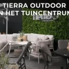 Tierra Outdoor bijzettafel flip-up coffee table trespa ophira 120x80x43cm champagne