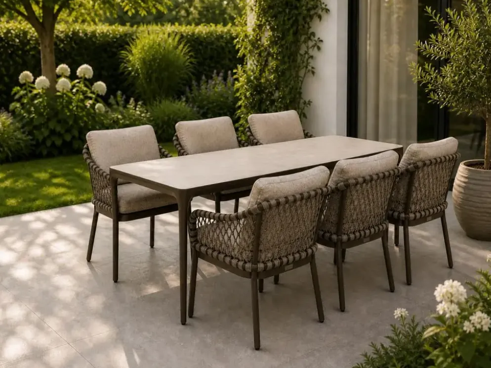 Tierra Outdoor diningset juno 220 elegante chocolat