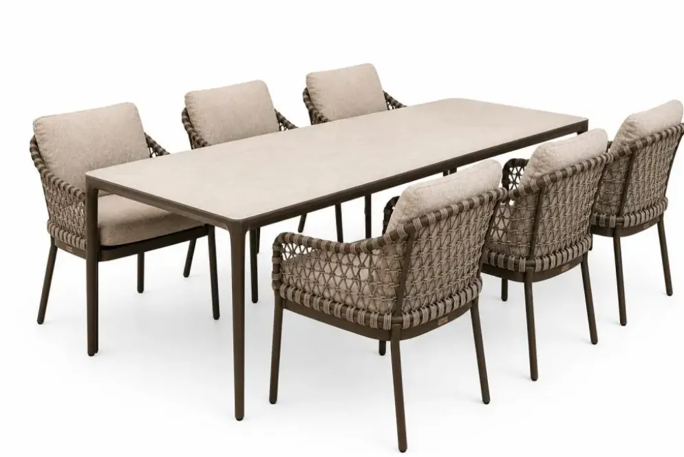 Tierra Outdoor diningset juno 220 elegante chocolat