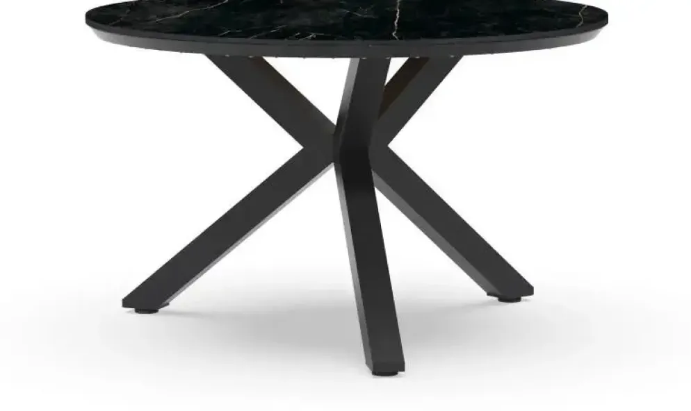 Tierra Outdoor dining tuintafel orbital marble trespa 120x74.5cm charcoal