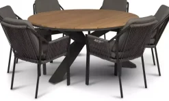 Tierra Outdoor dining tuintafel omnigo teak 150x74.5cm charcoal