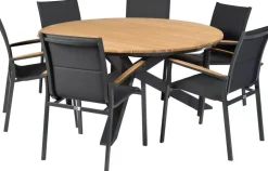 Tierra Outdoor dining tuintafel omnigo teak 150x74.5cm charcoal