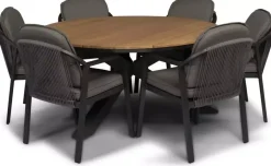 Tierra Outdoor dining tuintafel omnigo teak 150x74.5cm charcoal