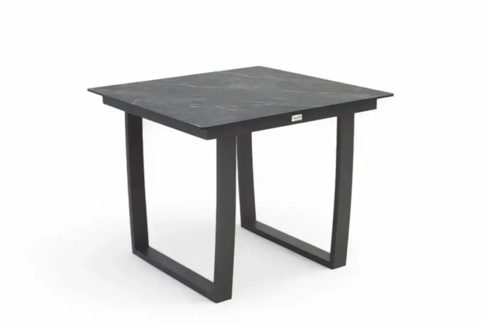 Tierra Outdoor hoge lounge tuintafel liv marble trespa 90x90x74cm charcoal