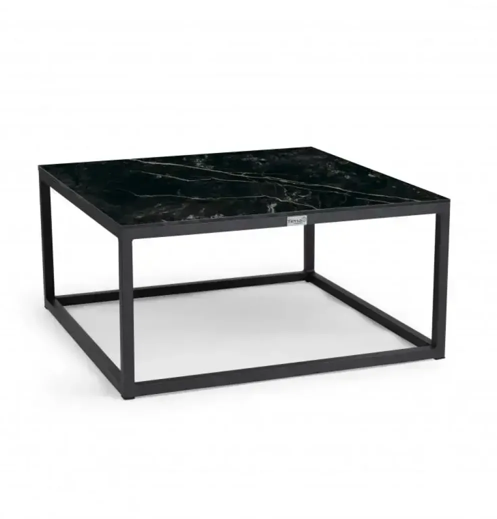 Tierra Outdoor lounge tuintafel rio marble trespa 80x80x40cm charcoal
