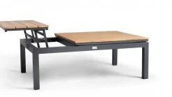 Tierra Outdoor lounge tuintafel flip-up teak 120x80x43cm charcoal