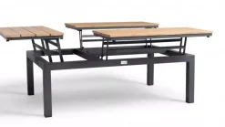Tierra Outdoor lounge tuintafel flip-up teak 120x80x43cm charcoal