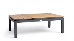 Tierra Outdoor lounge tuintafel flip-up teak 120x80x43cm charcoal