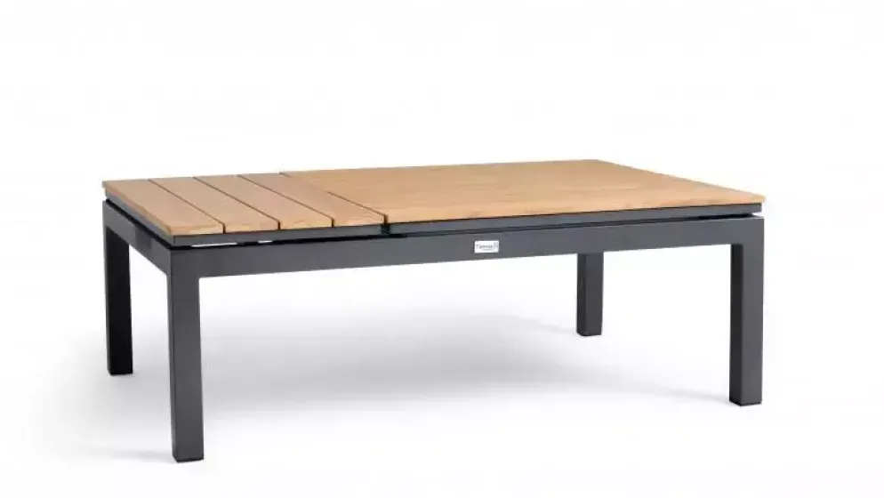 Tierra Outdoor lounge tuintafel flip-up teak 120x80x43cm charcoal