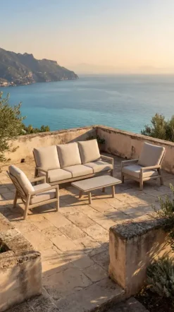 Tierra Outdoor lounge tuintafel sevilla 105x60x45cm champagne