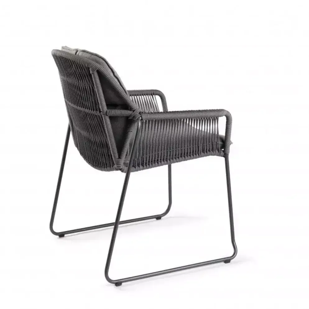 Tierra Outdoor stapelbare dining tuinstoel rivera charcoal