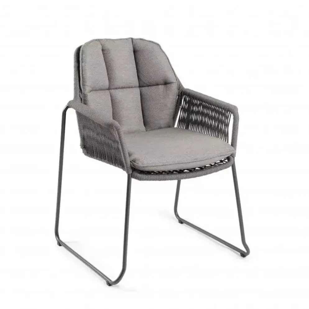 Tierra Outdoor stapelbare dining tuinstoel rivera charcoal