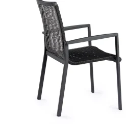 Tierra Outdoor stapelbare dining tuinstoel foxx alu rope charcoal