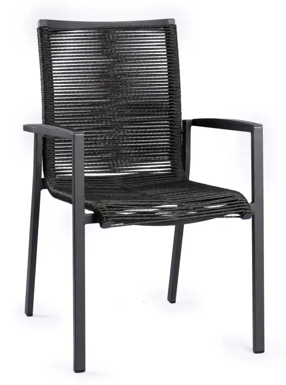 Tierra Outdoor stapelbare dining tuinstoel foxx alu rope charcoal