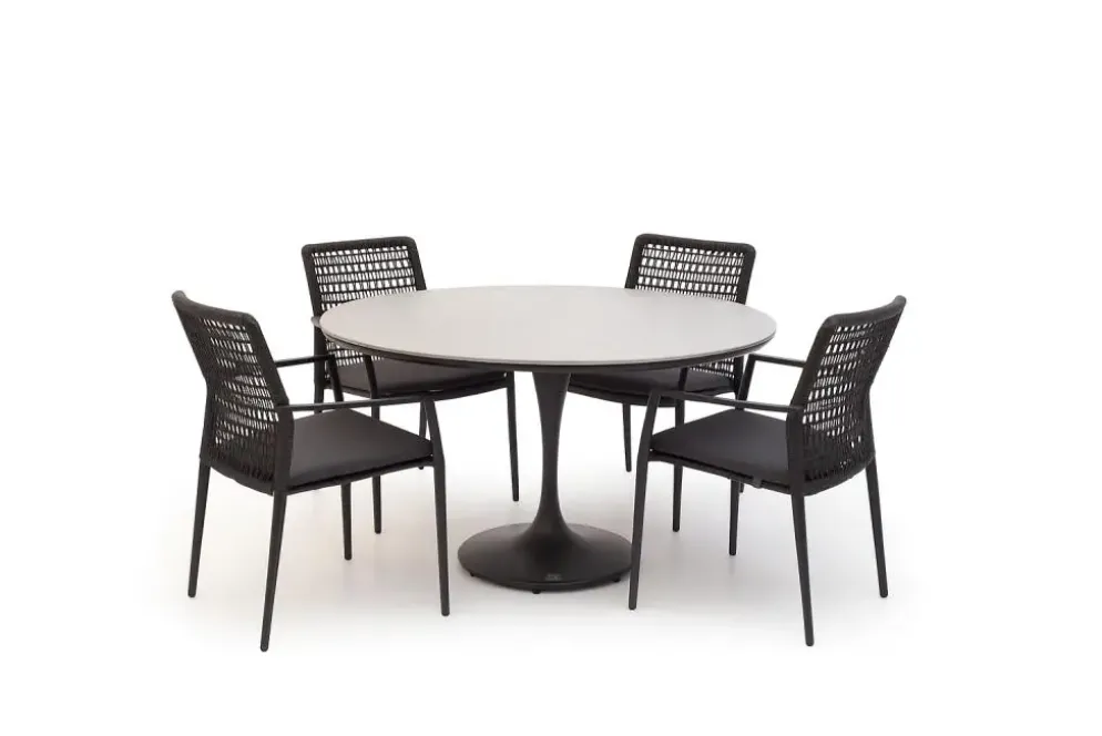 Trestino diningset fayet 120 latour antraciet