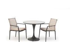 Trestino diningset fayet 90 latour antraciet, beige