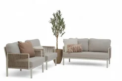 Trestino stoel-bank loungeset caudry 2-zits latte