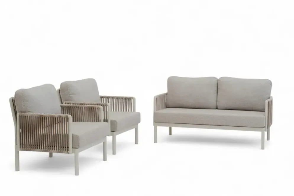 Trestino stoel-bank loungeset caudry 2-zits latte