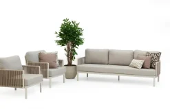 Trestino stoel-bank loungeset caudry 3-zits latte