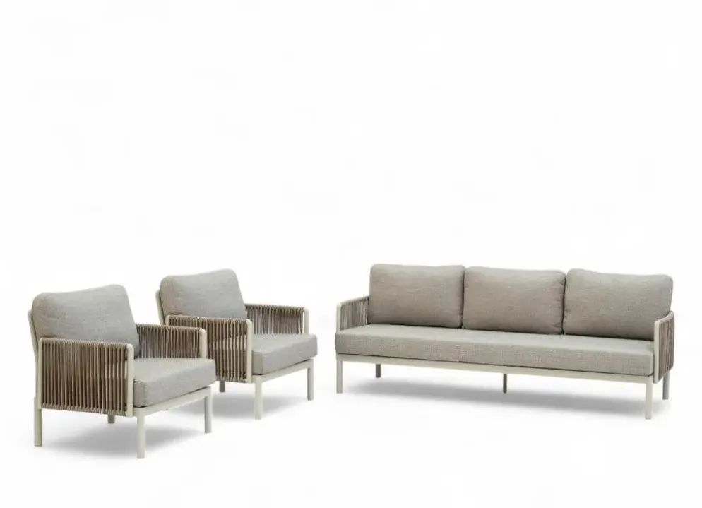 Trestino stoel-bank loungeset caudry 3-zits latte