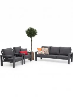 Trestino stoel-bank loungeset benton 3-zits antraciet