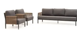 Trestino stoel-bank loungeset caudry 3-zits antraciet