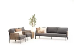 Trestino stoel-bank loungeset caudry 3-zits antraciet