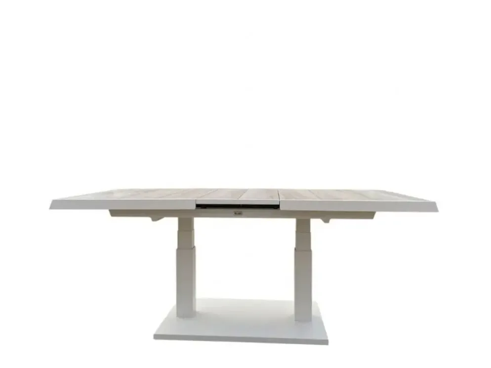 Trestino verstelbare lounge tuintafel codell pop-up extension 183x88x75cm wit