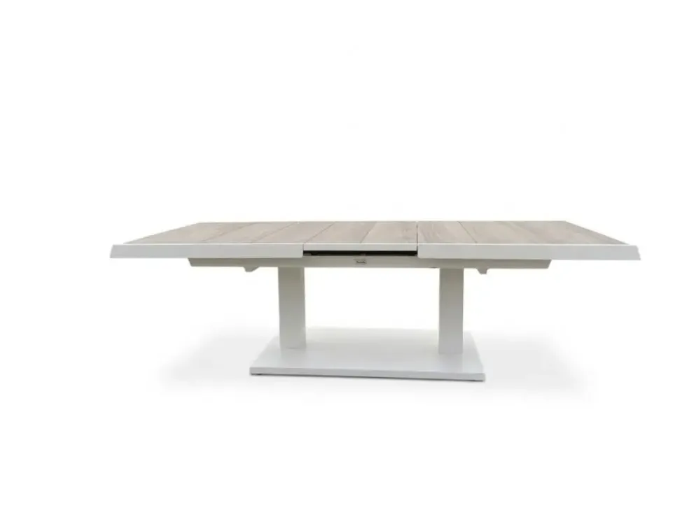 Trestino verstelbare lounge tuintafel codell pop-up extension 183x88x75cm wit